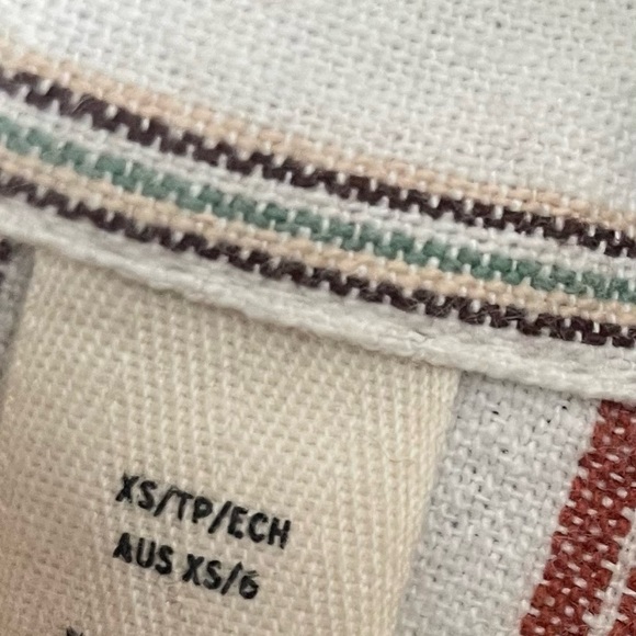 Roxy Dress Size XS Beachward Linen Cotton Blend Striped Button Front Shirtdress - Picture 8 of 8